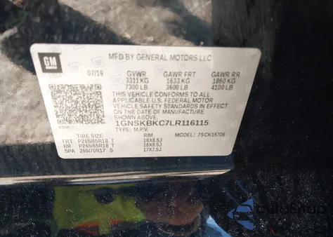 2020 Chevrolet Tahoe 4Wd Lt from USA, damaged, VIN 1GNSKBKC7LR116115